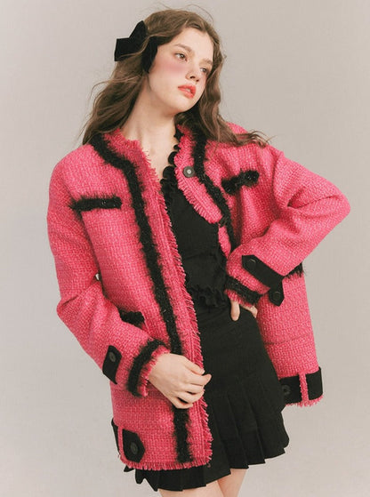 pink ink wool jacket