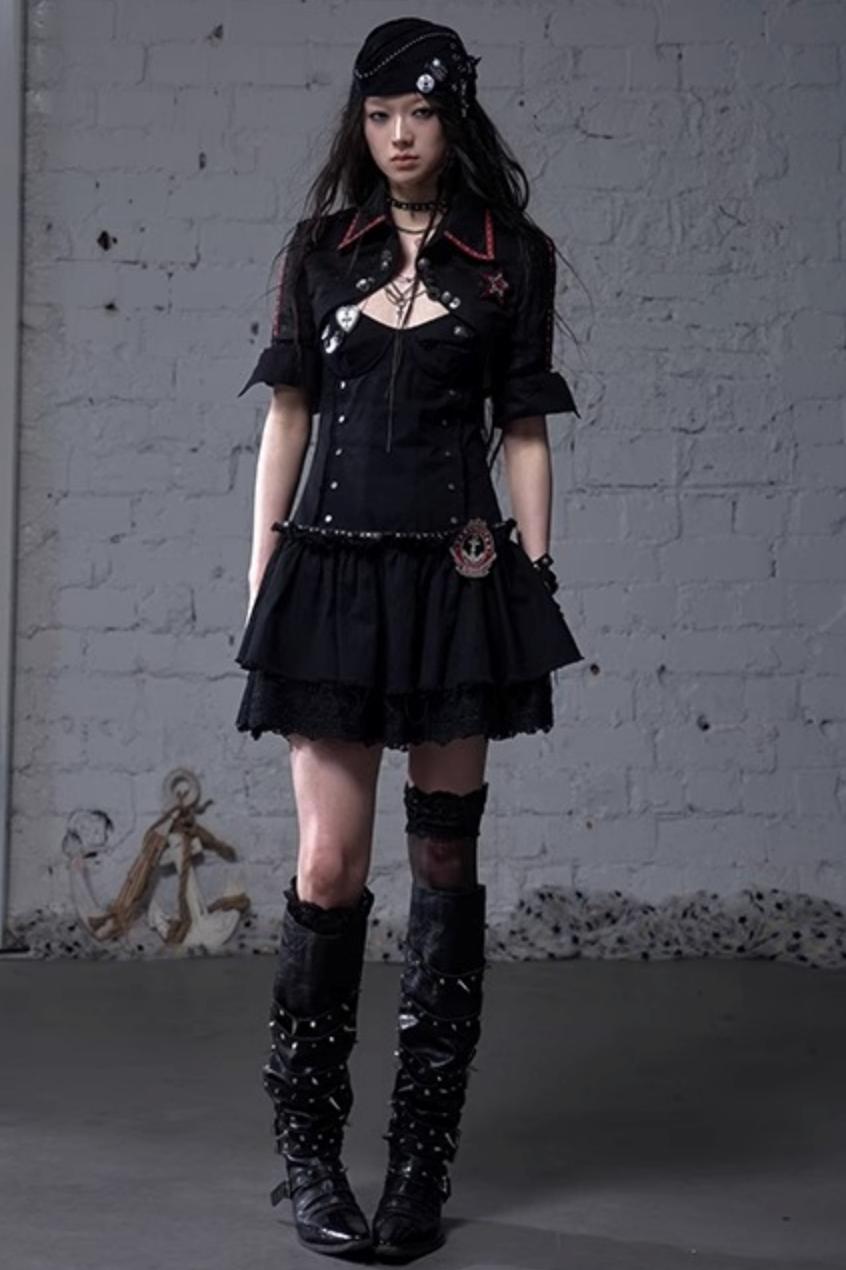 White-Black Sailor Hat