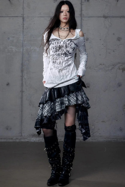 Vintage Punk Hooded Top