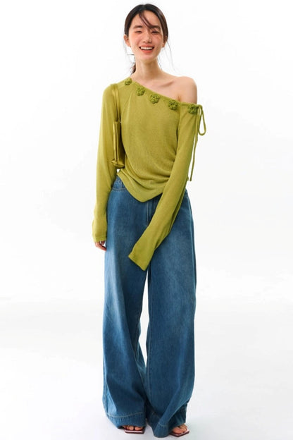 Flower Crochet Knit Top