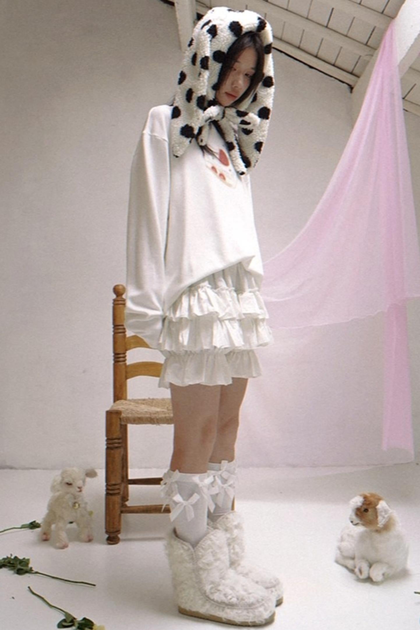 Happy Polka Dot Rabbit Ears Bow Hat