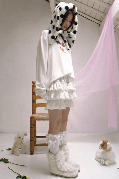 Happy Polka Dot Rabbit Ears Bow Hat