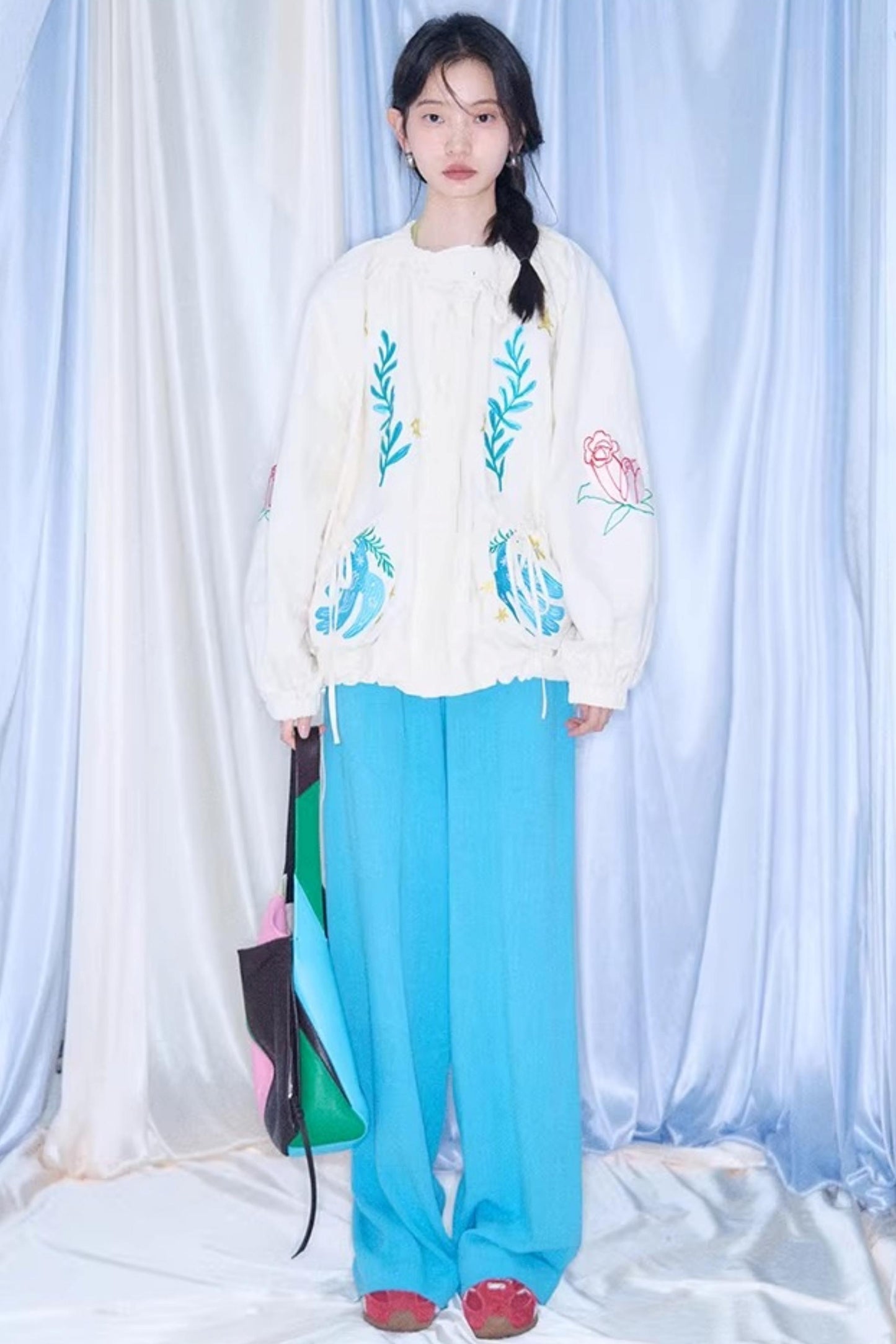 Linen Blend Wide-Leg Pants