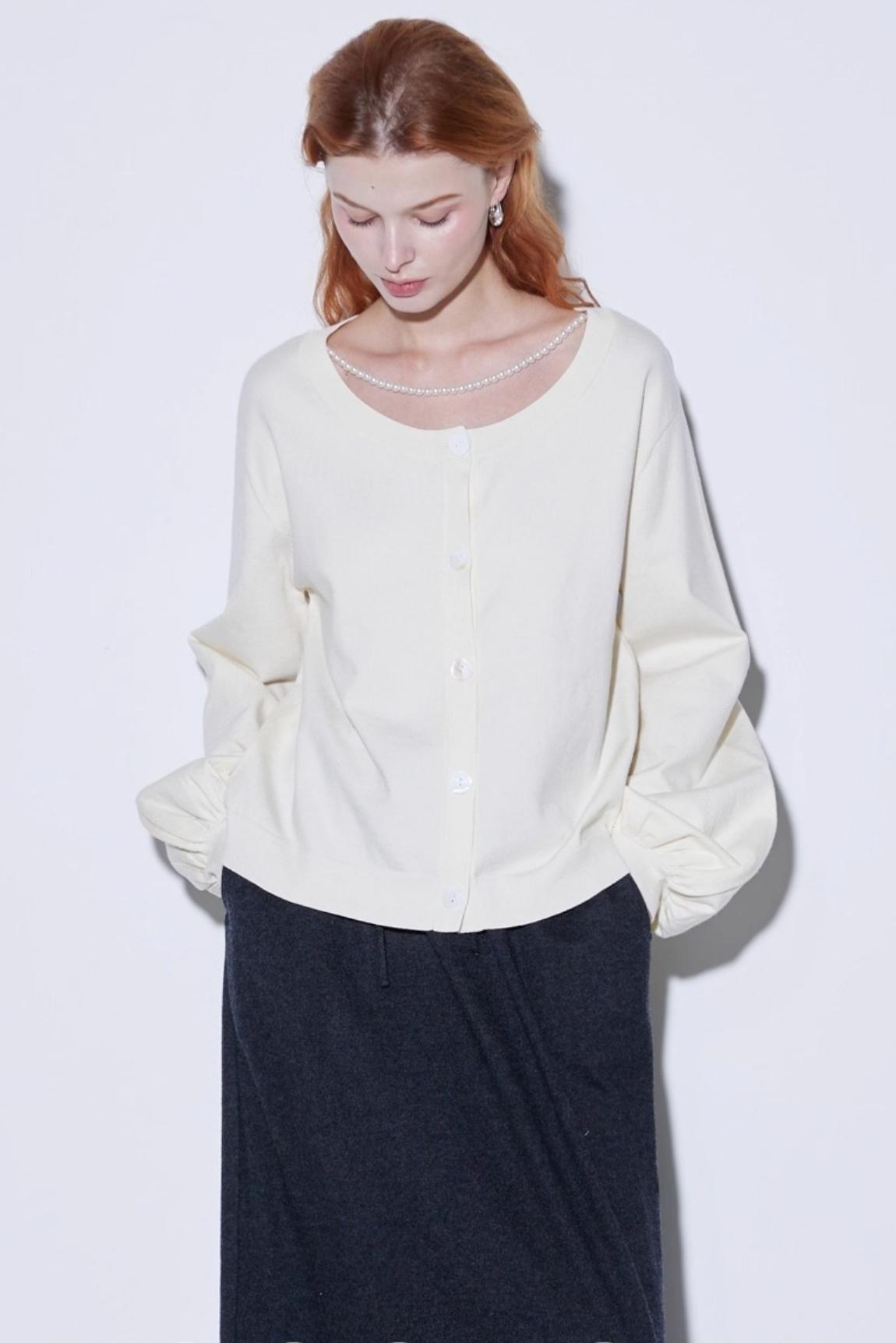 Custom Pearl Silk Cardigan