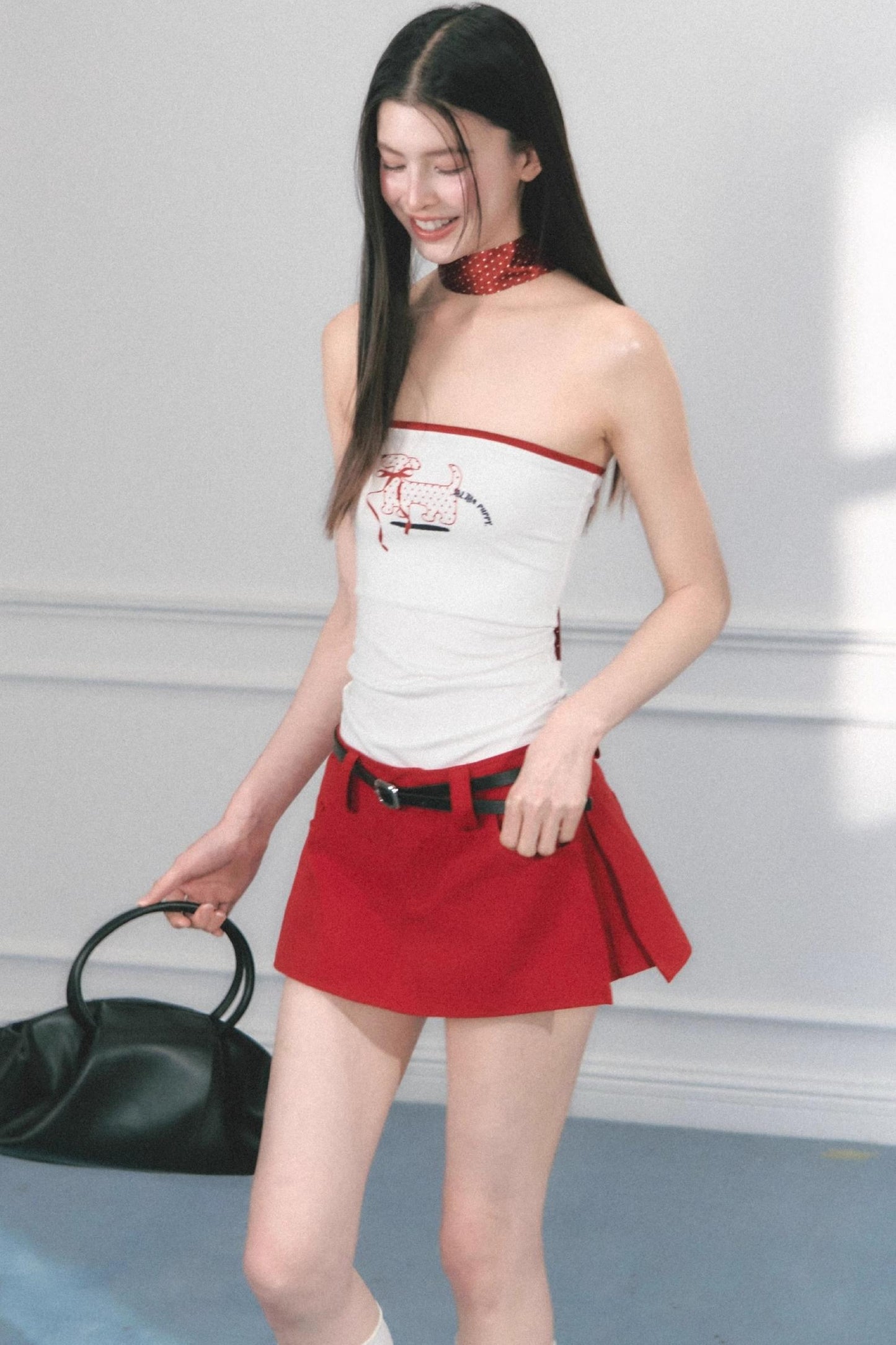 Original Puppy Print Fitted Top