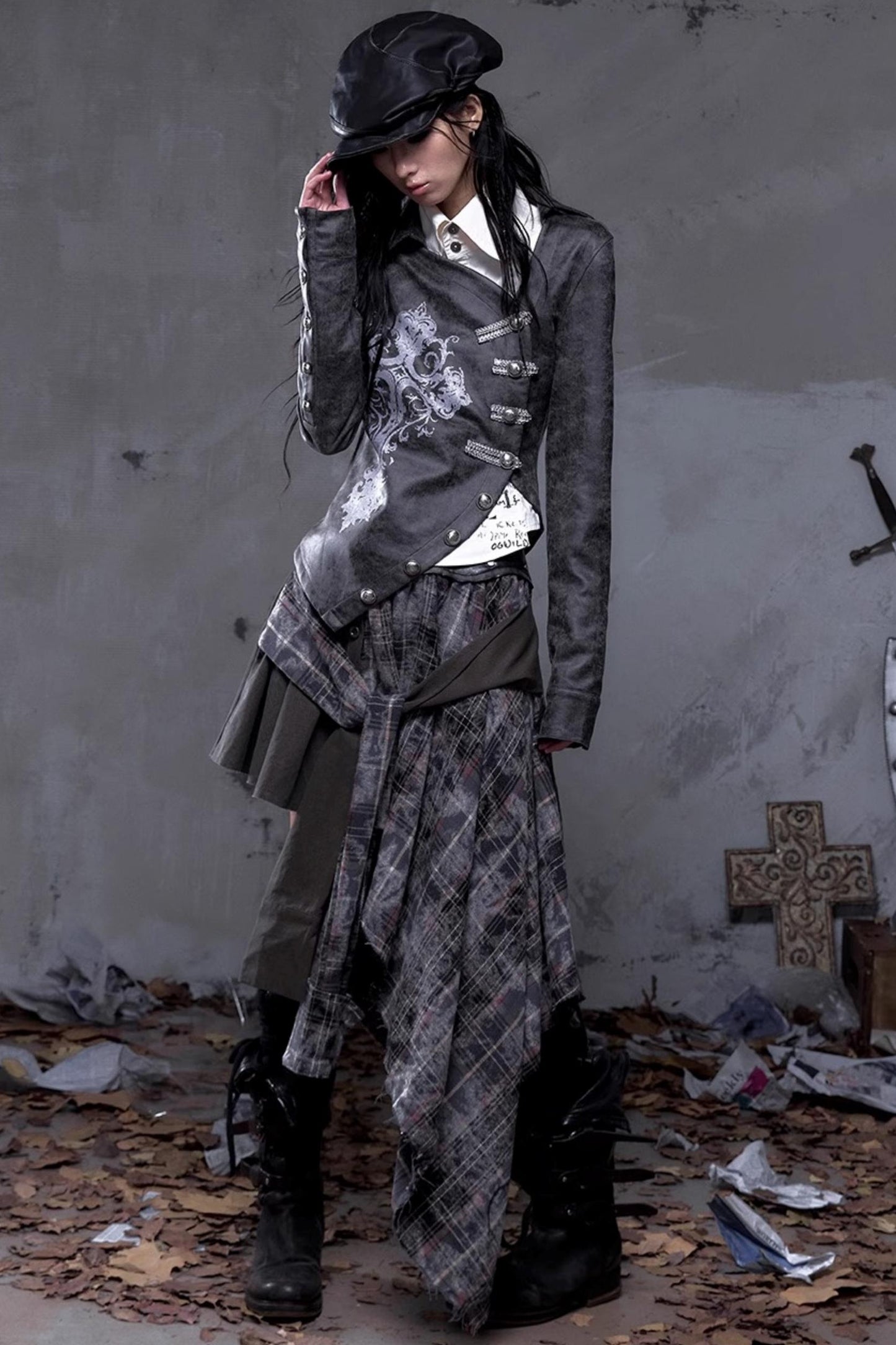 Vintage Punk Plaid Skirt