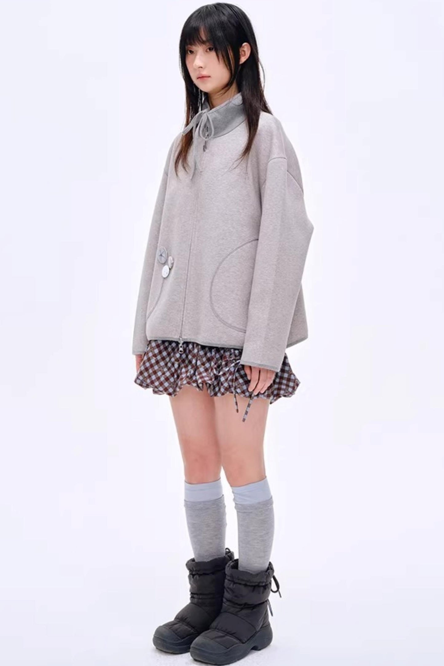 High-Gloss Two-Tone Slouch Socks