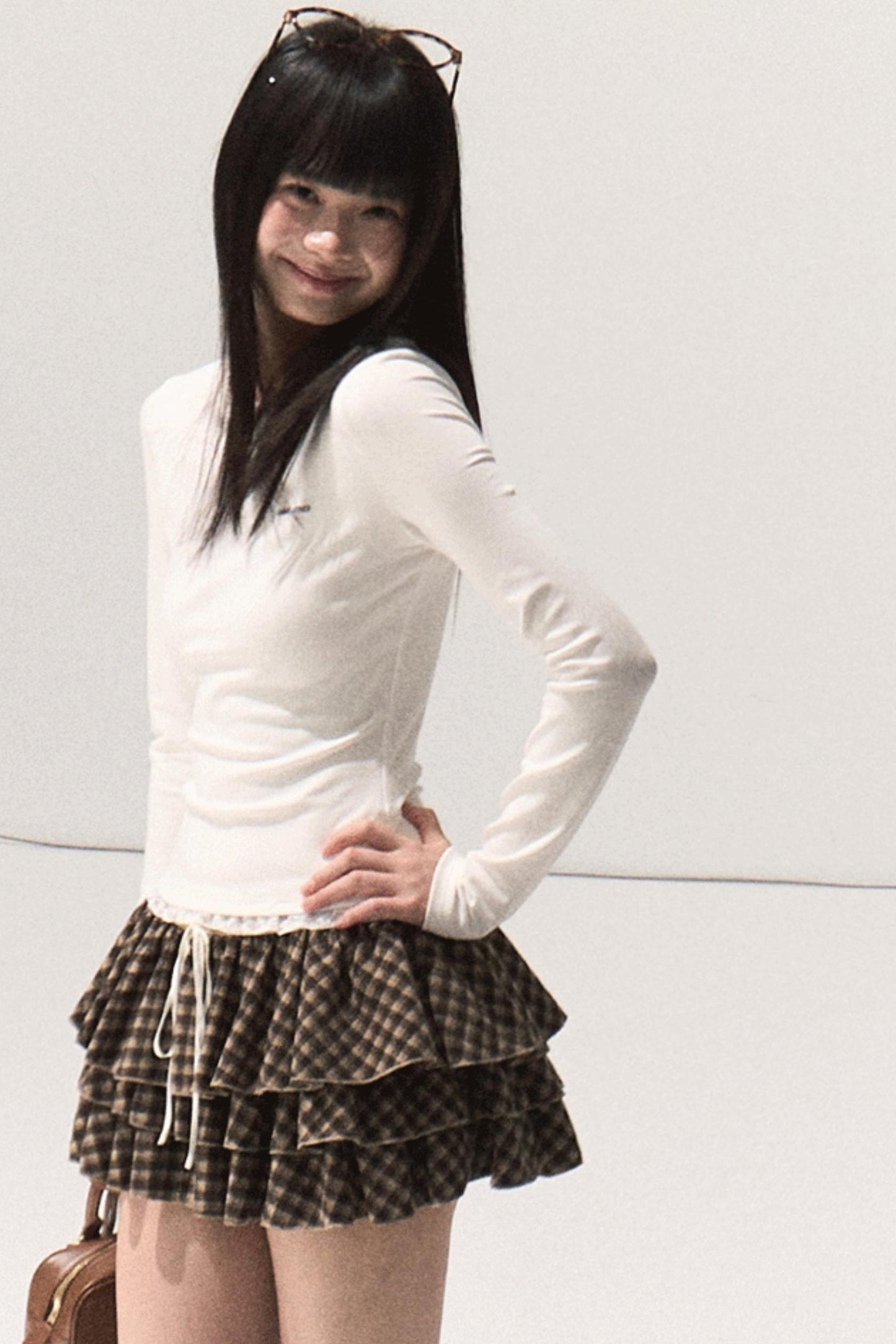 Good Weather Lace Slim Waist Long Sleeve T-Shirt