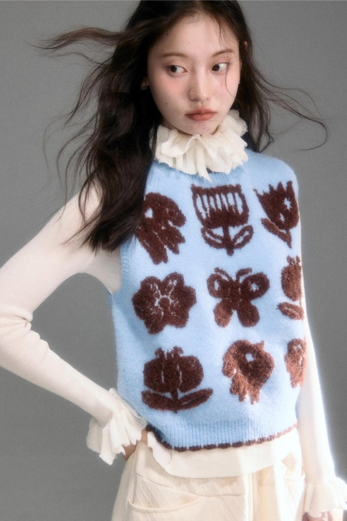 Velvet Jacquard Cardigan Set-Up