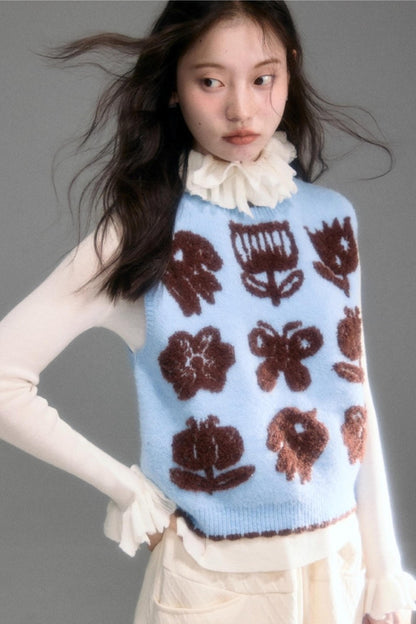 Velvet Jacquard Cardigan Set-Up