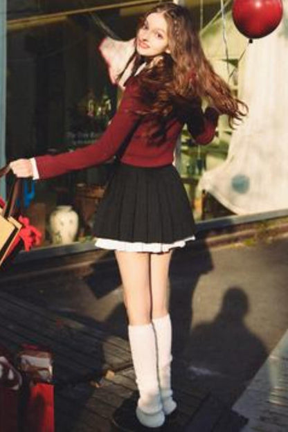 High-Waisted A-Line Pleated Skirt