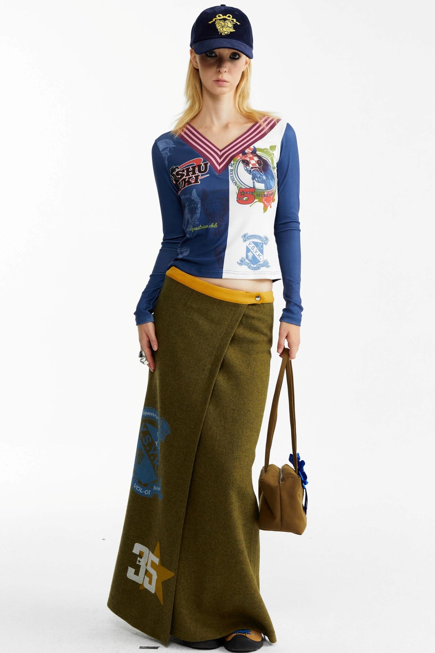 Olive Woolen Long Skirt