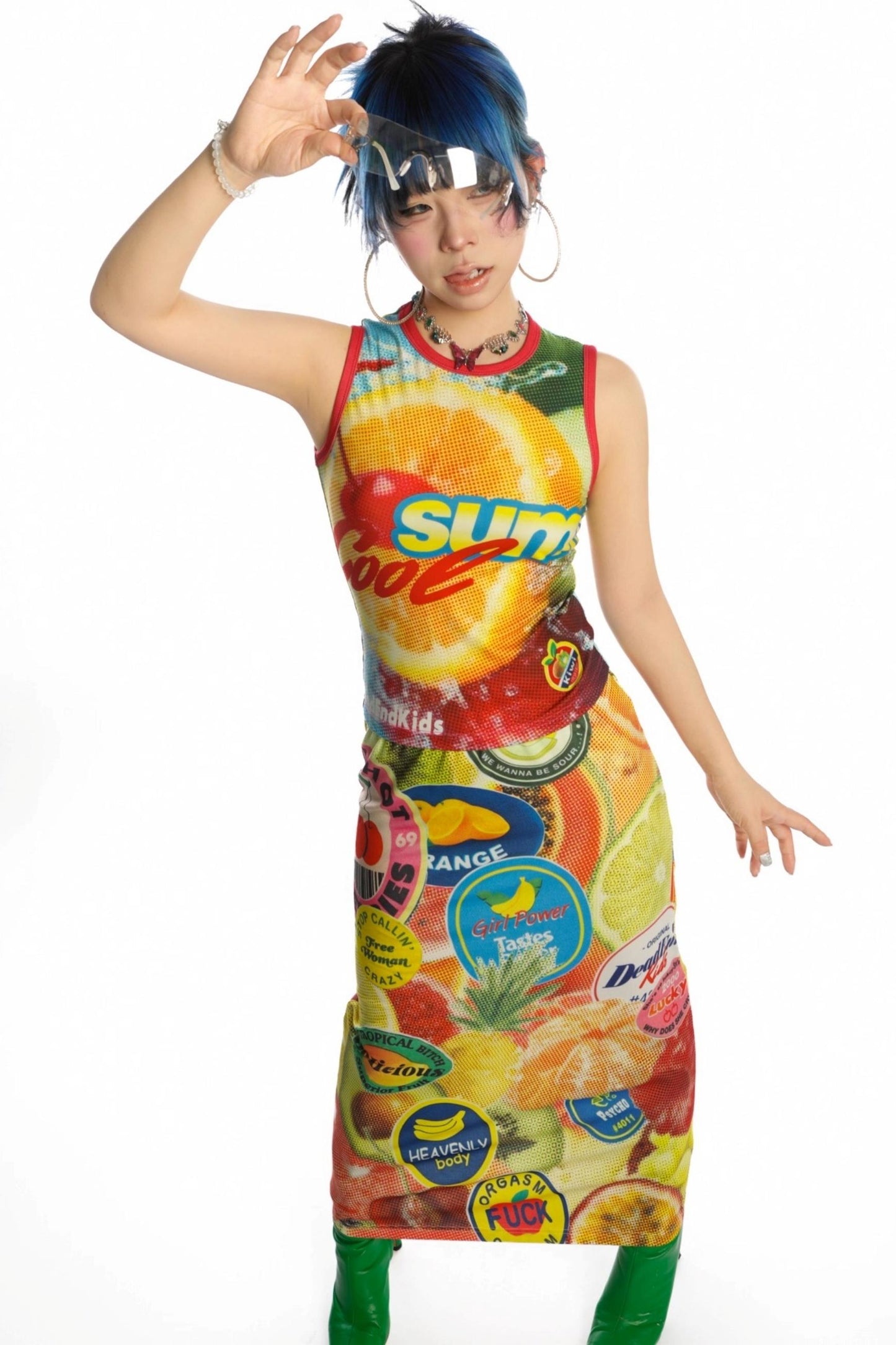 Reversible Print Stretch Casual Maxi Skirt