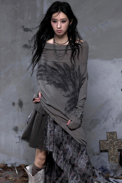 Wasteland Swing Collar Knitted Tops