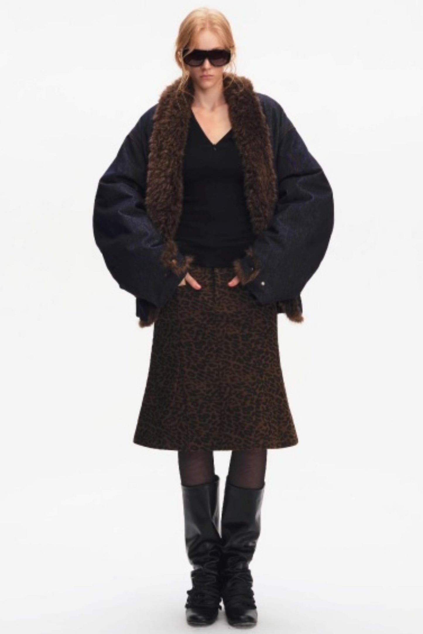 Leopard Print Fishtail Skirt