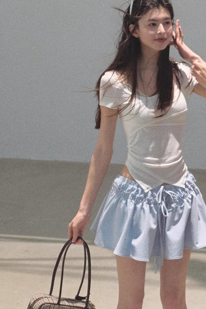 Embroidered Lyocell Puffy A-Line Skirt