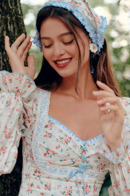 Blue French Pastoral Dress Set-Up