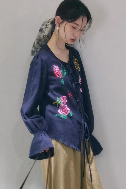 Bird and Rose Linen Blouse