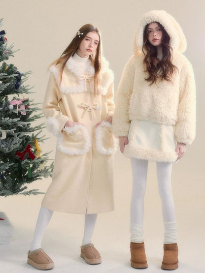 Cream-colored Warm Eco-Friendly Fur + Half Skirt