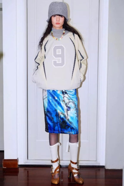 Vintage Original Print Denim Skirt