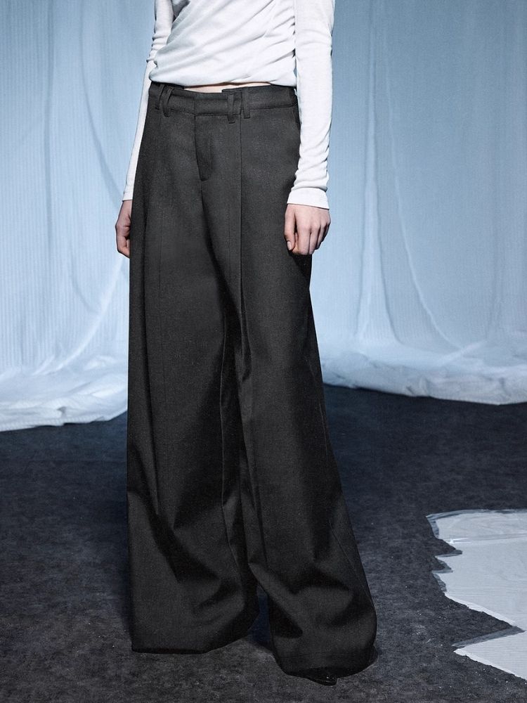 Ultra Wide Casual Gray Western Pants