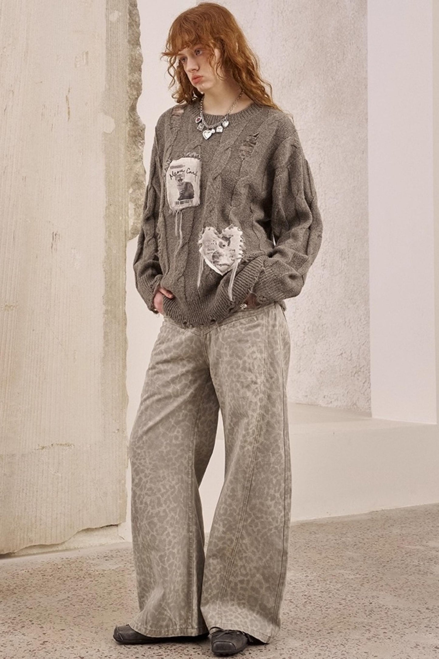 Leopard Print Straight Loose Pants