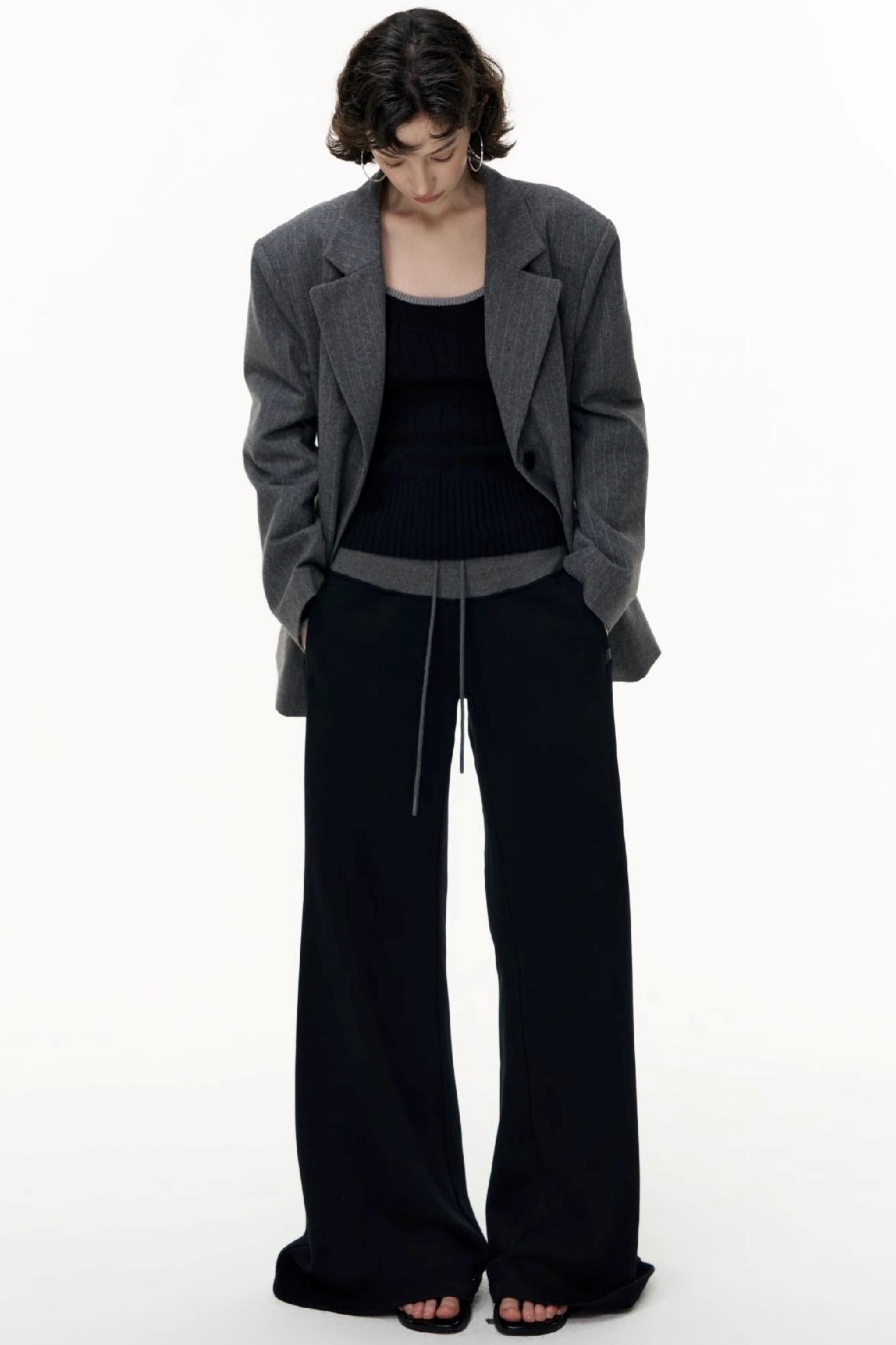 Flared Cotton Wide-Waisted Sweatpants