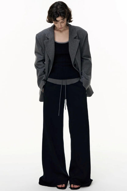 Flared Cotton Wide-Waisted Sweatpants