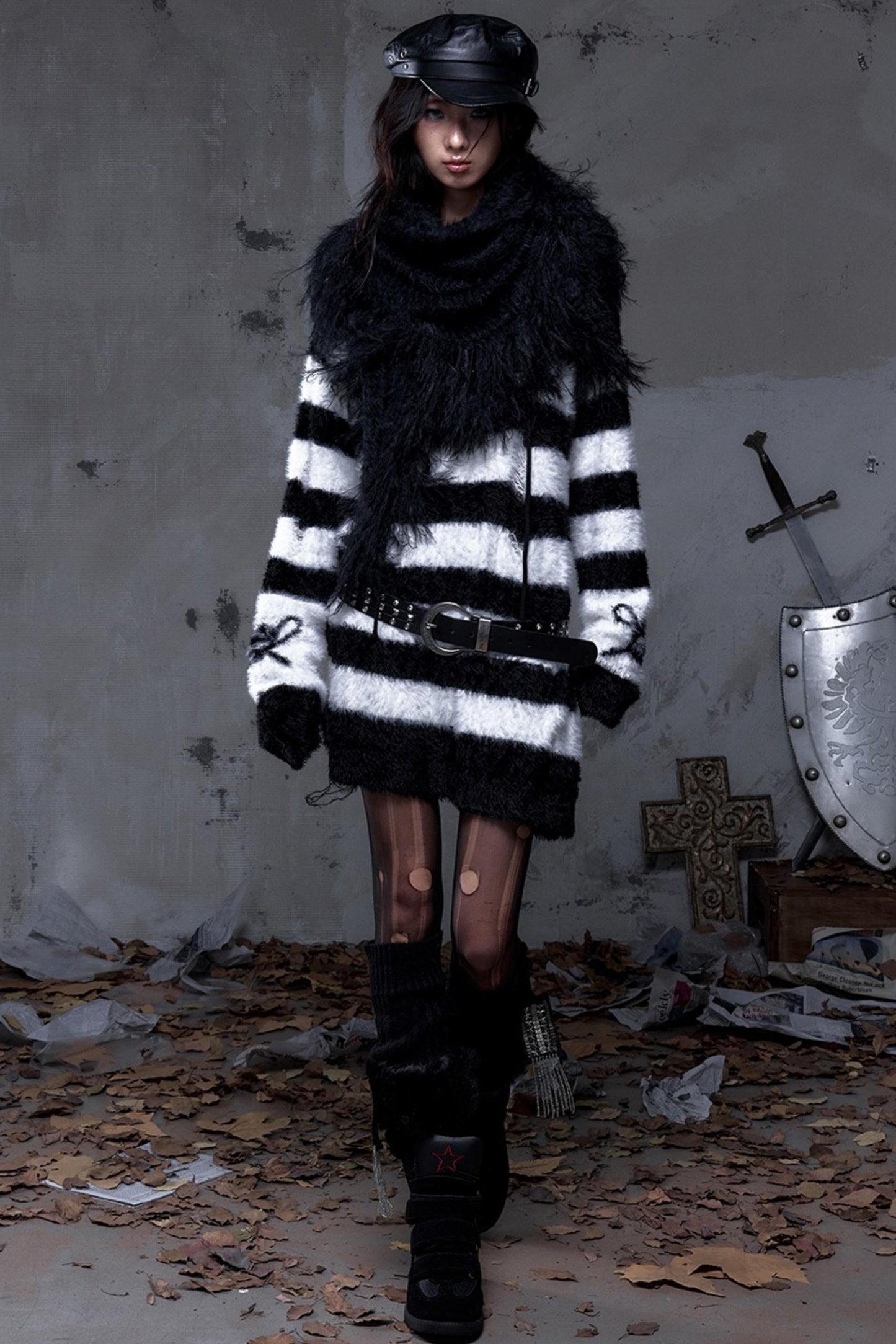 Vintage Street Punk Long Sweater