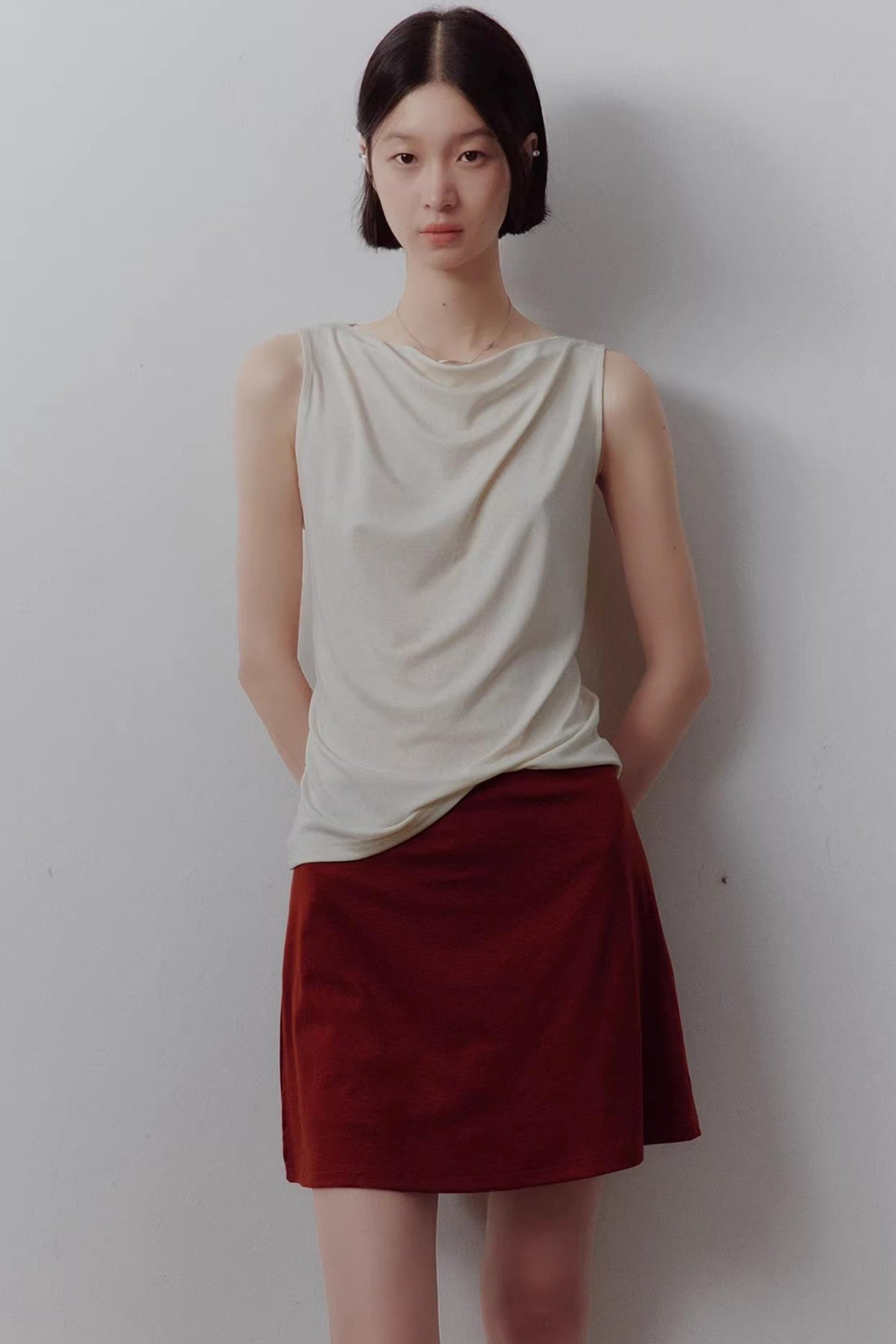 Draped Off-Shoulder Slimming Top