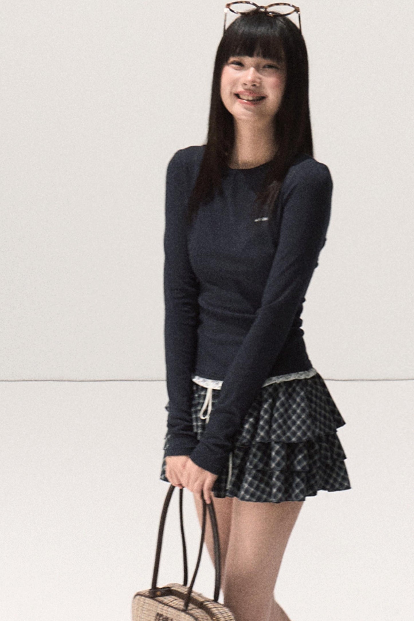 Shrine Plaid Woolen A-Line Skirt