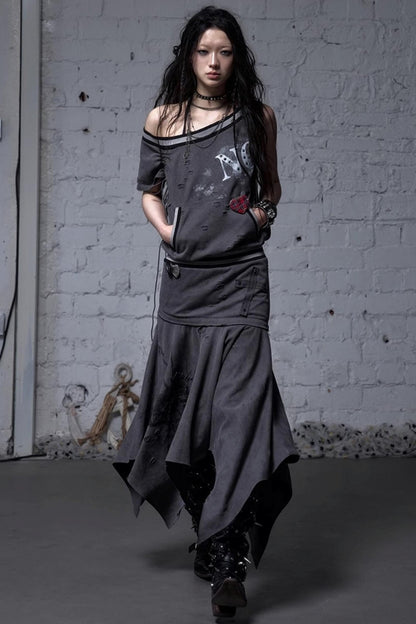 Detachable Hem Punk Corset Dress