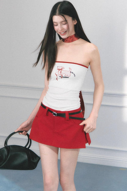 Original Puppy Print Fitted Top