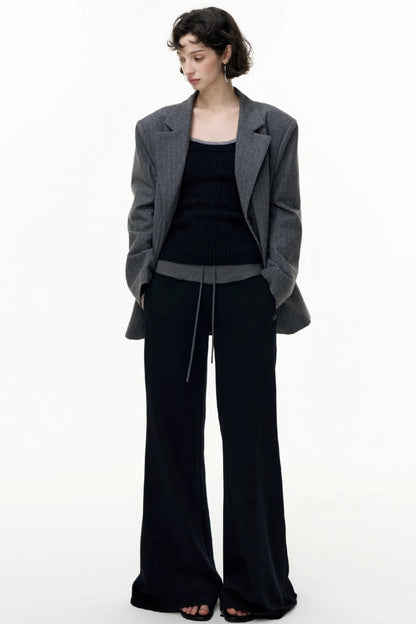 Flared Cotton Wide-Waisted Sweatpants