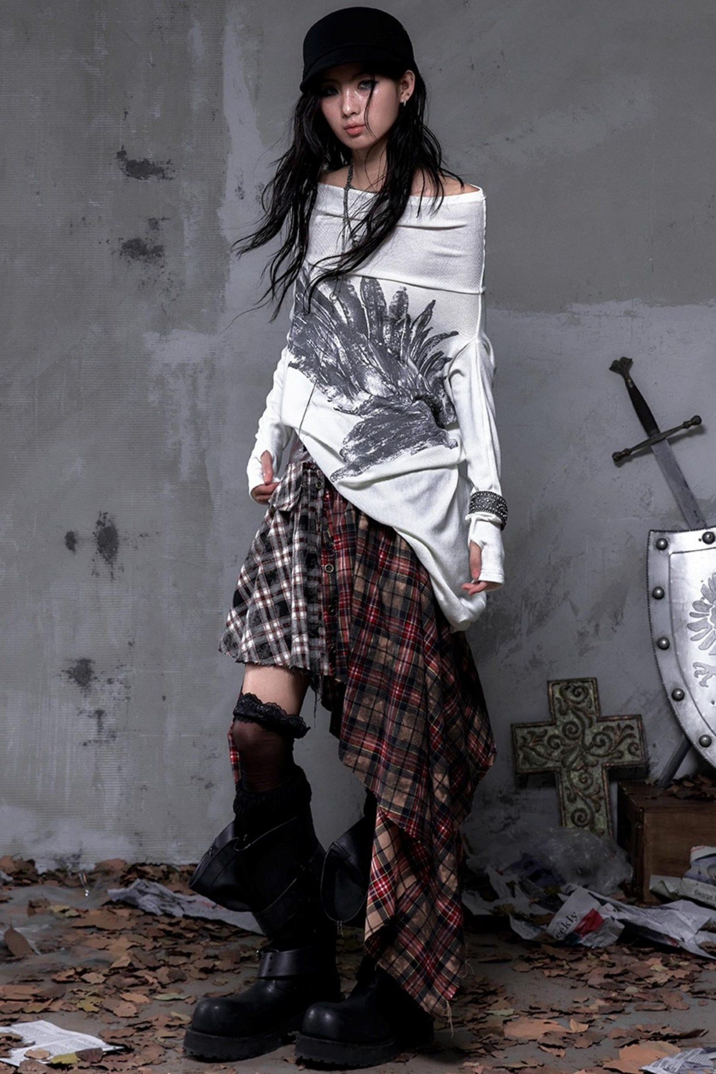 Wasteland Swing Collar Knitted Tops