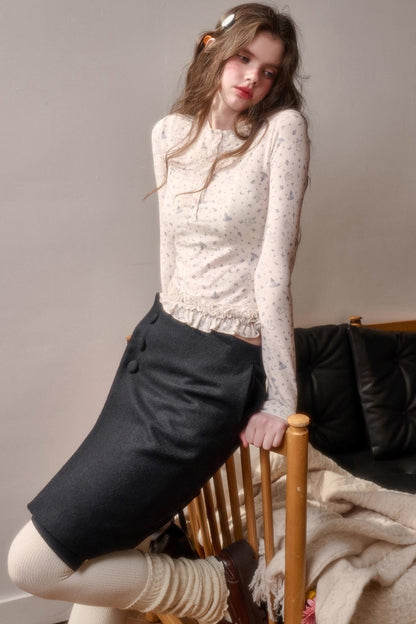 Fluffy Woolen Warm Skirt
