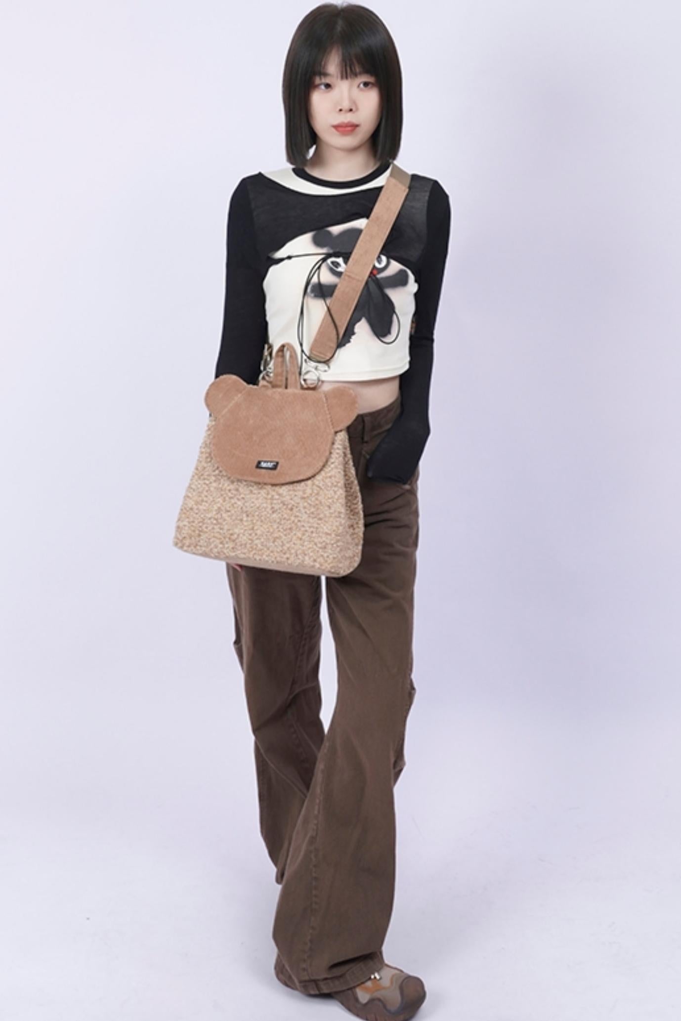 Patchwork Bear Crossbody Bag