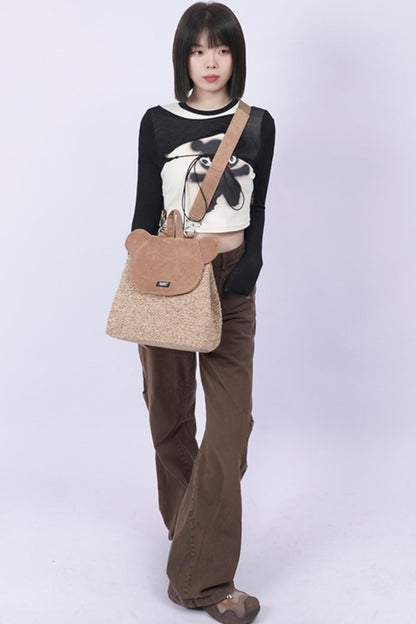 Patchwork Bear Crossbody Bag