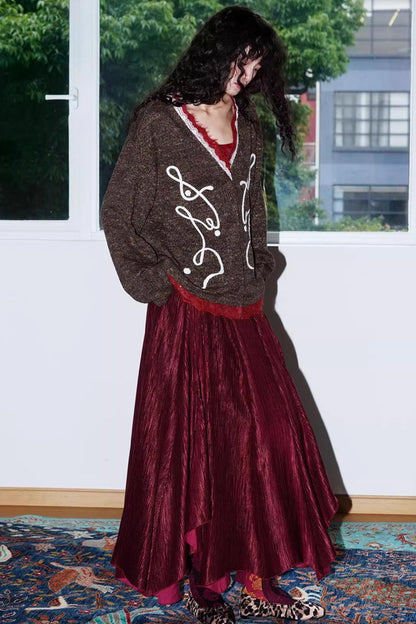 Retro Lace Knitted Cardigan