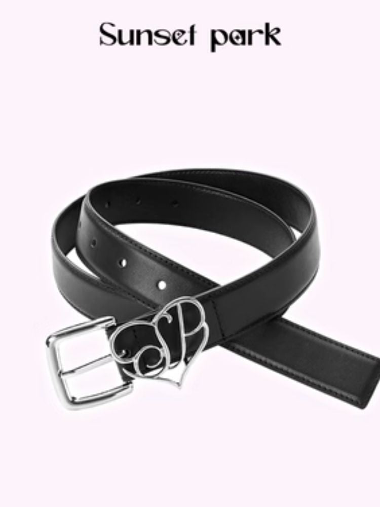 Original head cowhide logo retro belt