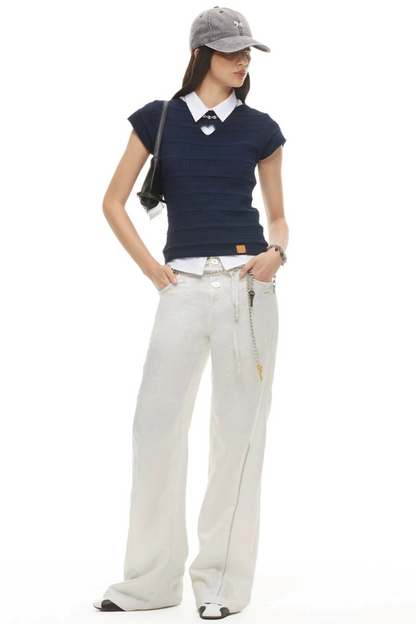 Heartbeat Linen Flutter Sleeve Top