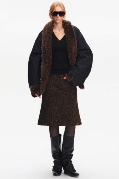 Leopard Print Fishtail Skirt