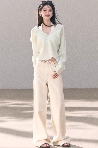 Lace-Trimmed Halter Neck Camisole