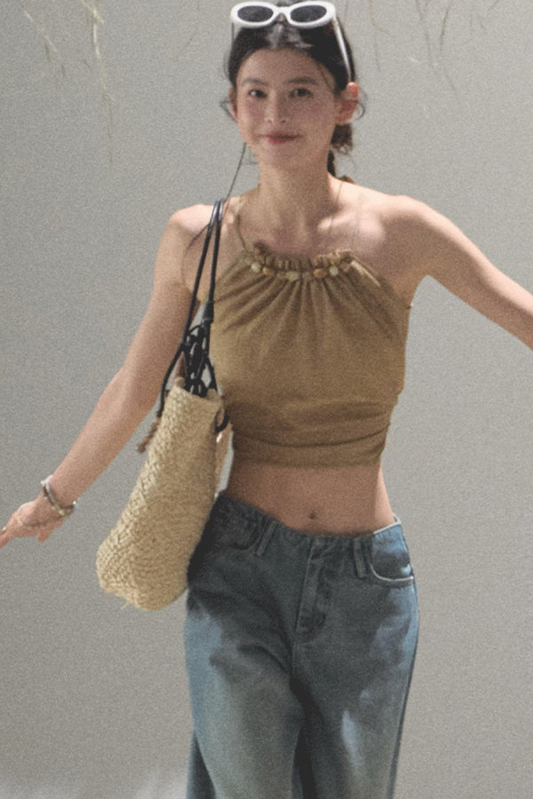 Floral Lace-Up Camisole