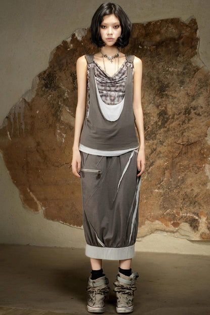 Asymmetrical Retro Sleeveless Vest