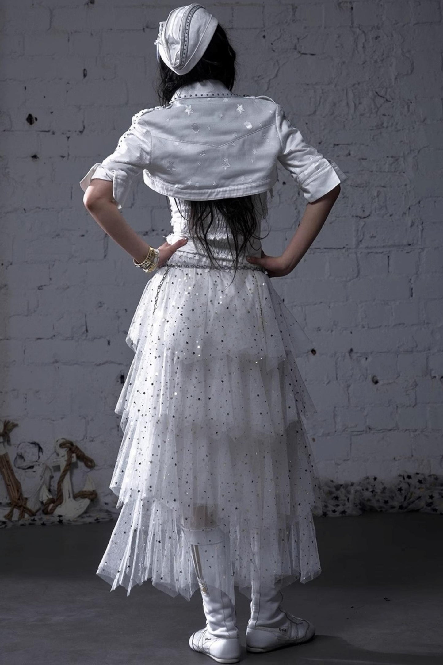 Fairycore Star Tiered Mesh Skirt