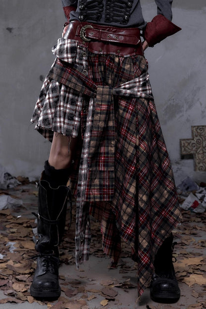 Vintage Punk Plaid Skirt
