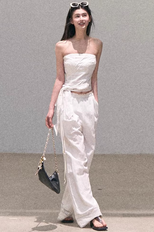 Lyocell Linen Hollow-Out Top Set-Up