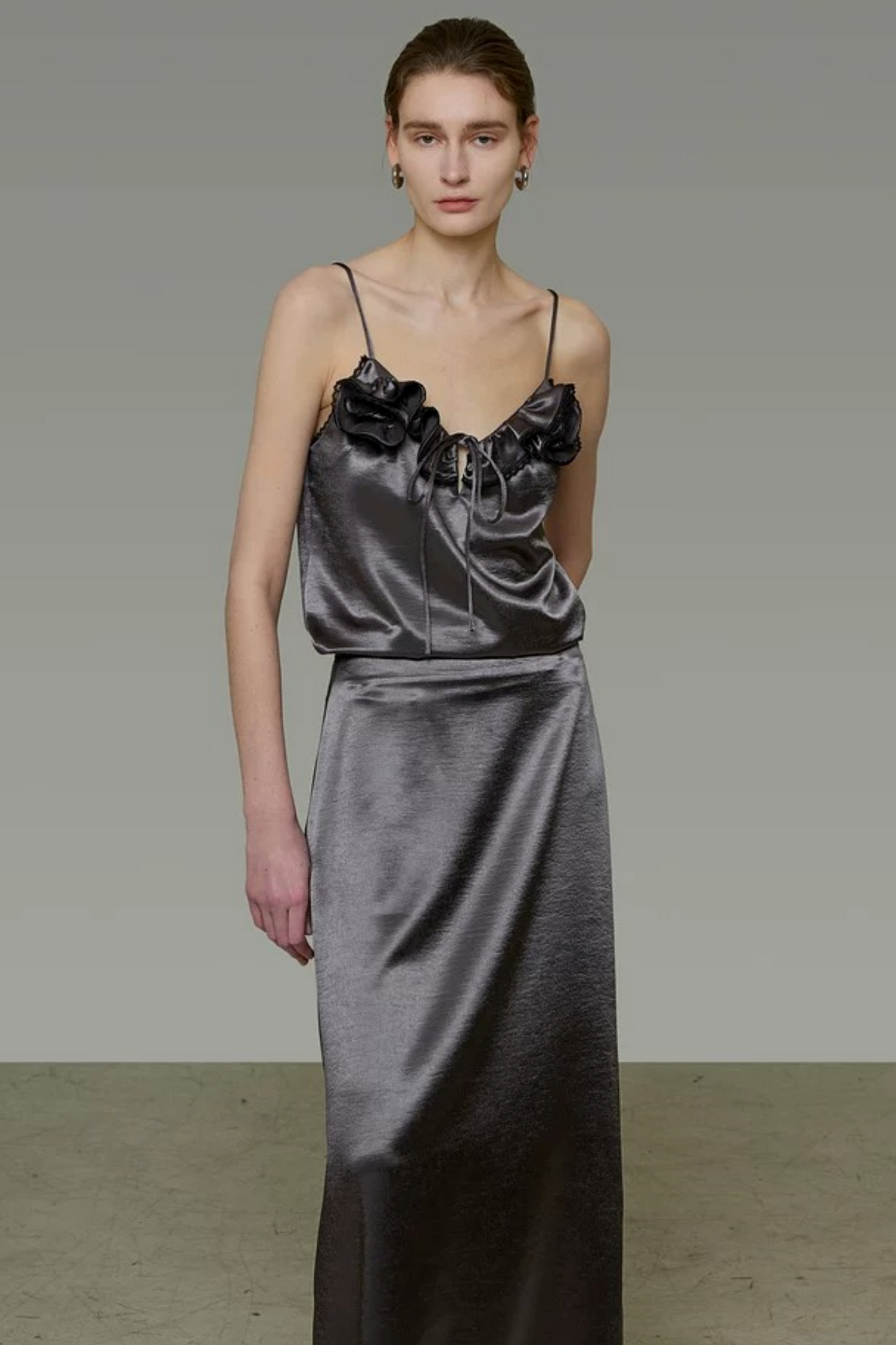Lace-Trimmed Satin Camisole