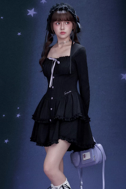 Black and Purple Cake Dress